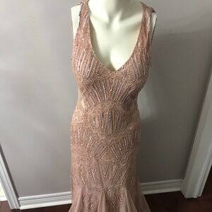 STUNNING Adrianna Papell light pink gown, size 10 worn only once